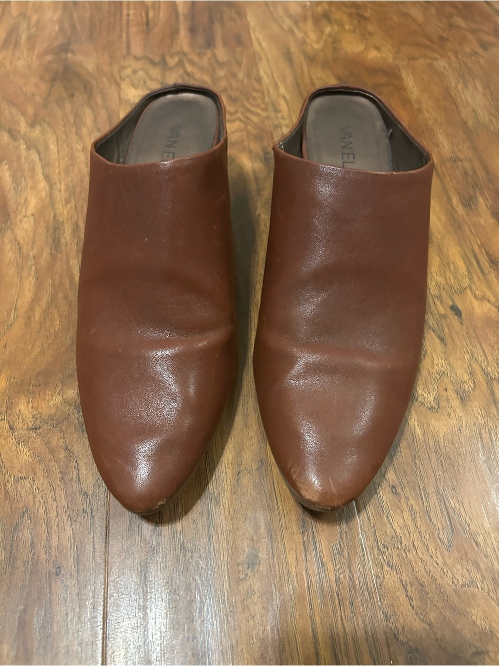 Van Eli Cognac Brown Leather Pointed Mules Women’s Size 10N - Picture 7 of 9